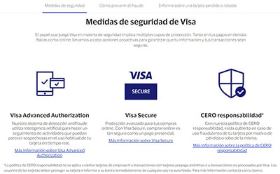 Información sobre la seguridad de Visa